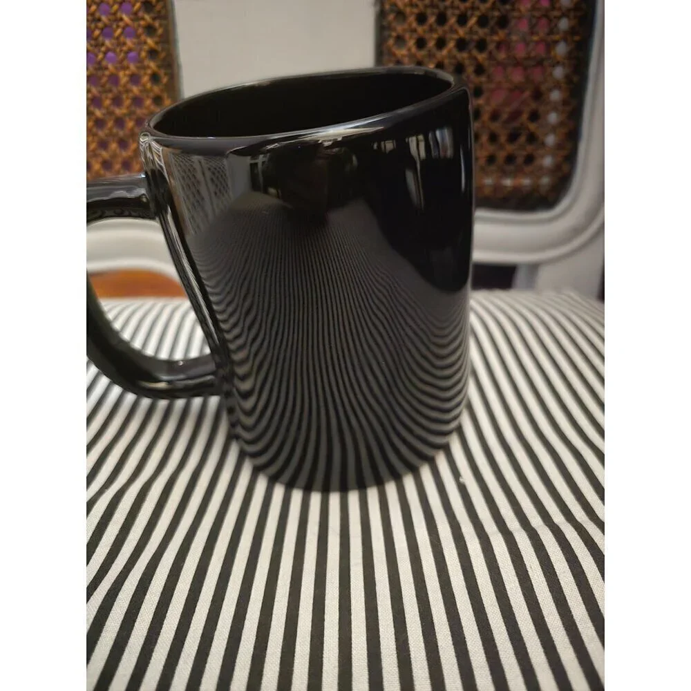 Rae Dunn Halloween Scaredy Cat Black Coffee Mug